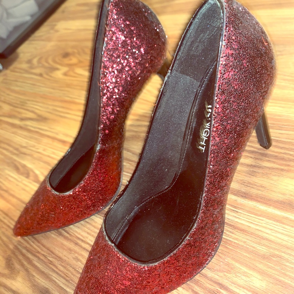 Red sparkly heels
